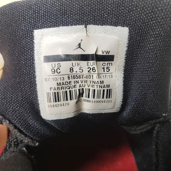 Air Jordan Prime Flight Red Black Sneakers Toddler 9C - Picture 6 of 11